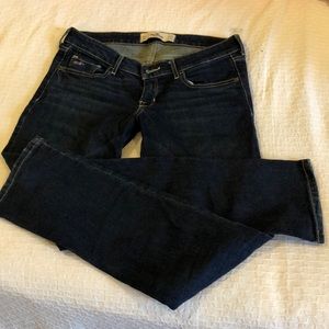 Straight leg dark blue jeans